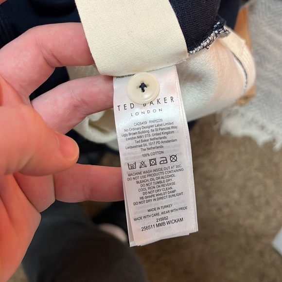 Ted Baker Waffle Knit Panelled Polo Shirt in Navy - Picture 15 of 16